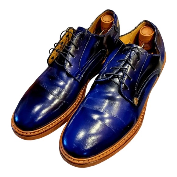 Paciotti 308 Madison Original Rivet Blue Leather Oxfords Size 8